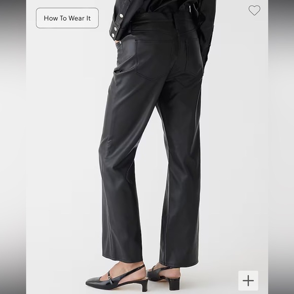 J.Crew Slim Wide-Leg Pant in Faux Leather - Picture 4 of 5